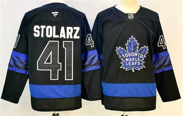 Men%27s Toronto Maple Leafs #41 Anthony Stolarz Black 2024-25 Stitched Hockey Jersey->toronto maple leafs->NHL Jersey